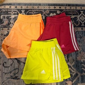 Adidas Women’s Shorts - Orange, Red/pink and Yellow. Size small